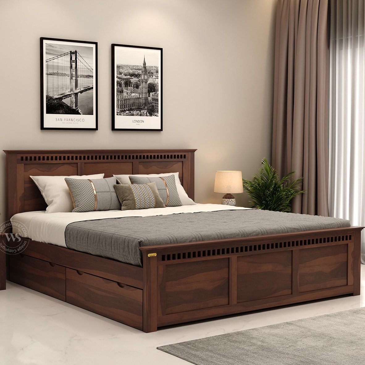King Size Wooden Bed
